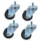 Bk Resources 3-in Threaded Stem Casters, Gray Rubber Wheels, Brake, 300lb Cap, Oil/Grease/Water Resistant, 4PK 3SBR-4ST-GR-PS4 - alternate 5